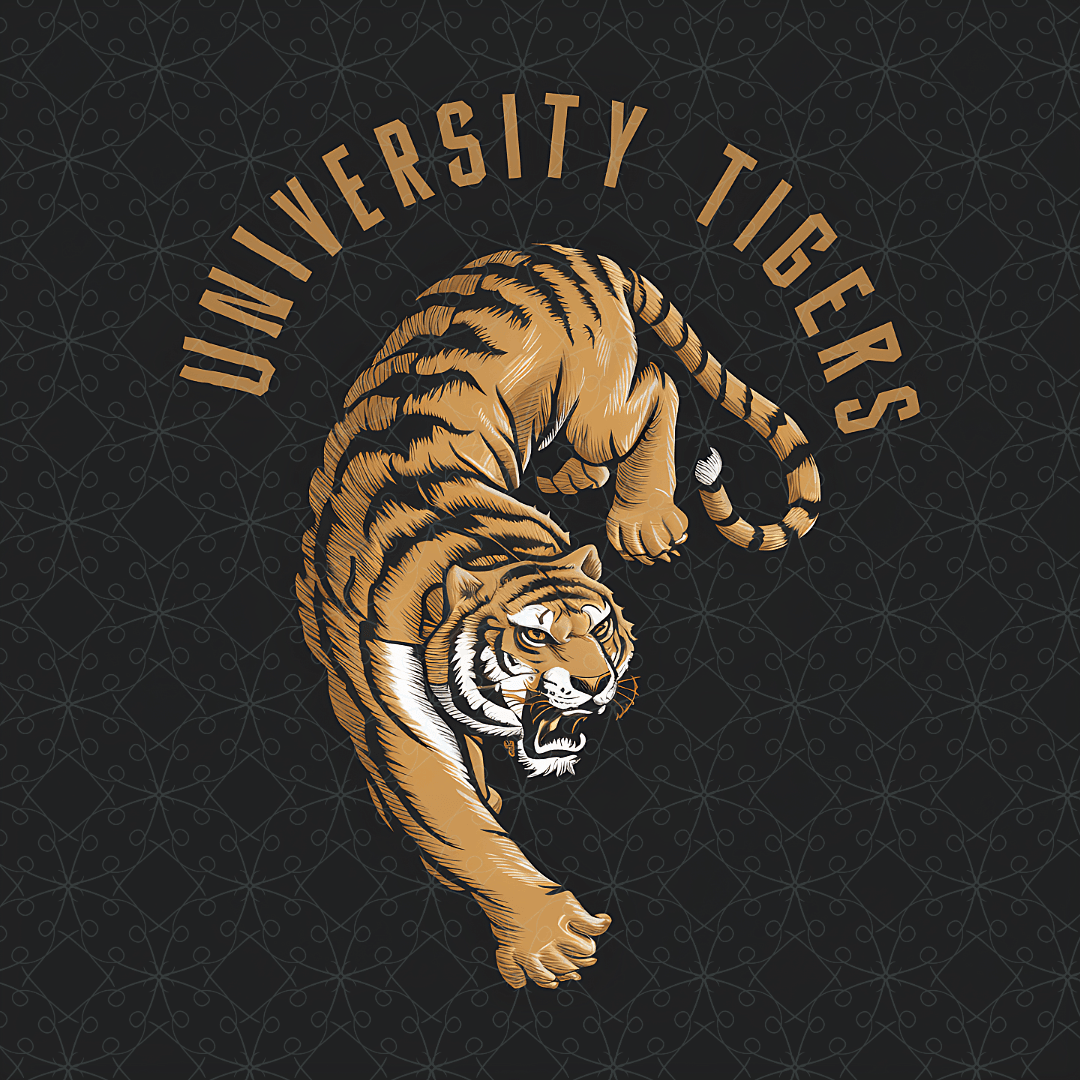 University Tee - Vintage Tigers Sports Graphic Shirt - Text Tease