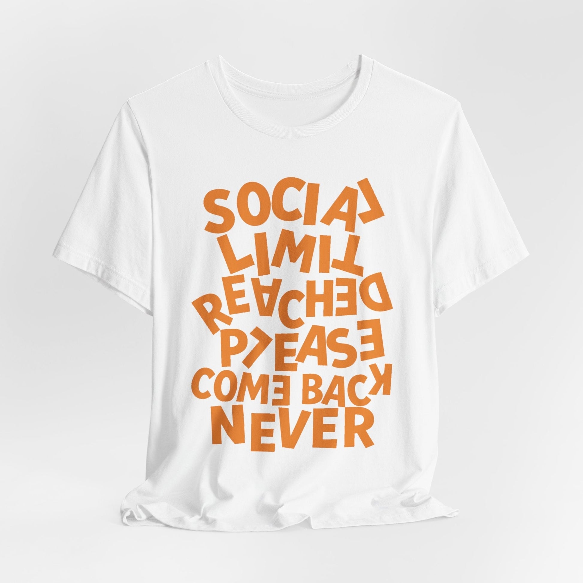Social Limit Reached T-shirt mockup for introverts and homebodies