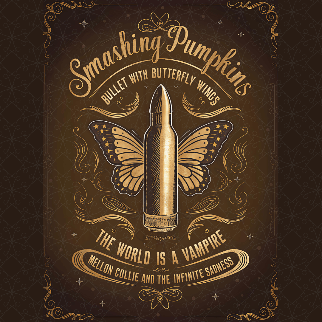 Smashing Pumpkins Bullet with Butterfly Wings Tee - Text Tease